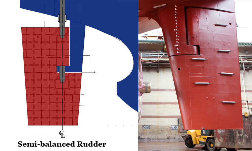 Semi balanced Rudder